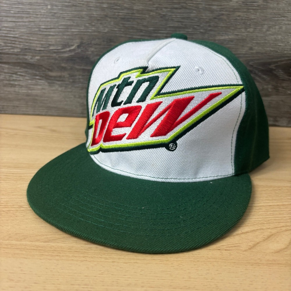 Mountain‎ Dew Hat Cap Snap Back Green White One Size Adjustable